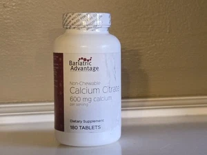 Bariatric Advantage Non-Chewable Calcium Citrate 180 tablets * SEALED READ - Picture 1 of 3
