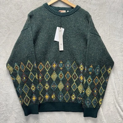 Suéter retrô Champion Index + Archives XL geométrico lã mohair alpaca Itália - Imagem 1 de 4