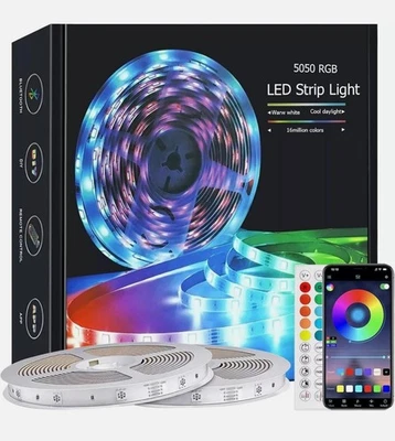 LED Strip Lights 20M Music Sync Color Changing RGB Remote Bluetooth App Party UK - Image 1 of 4