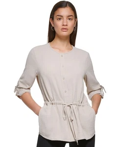 Camisa para mujer Calvin Klein con botones en la cintura - Imagen 1 de 8