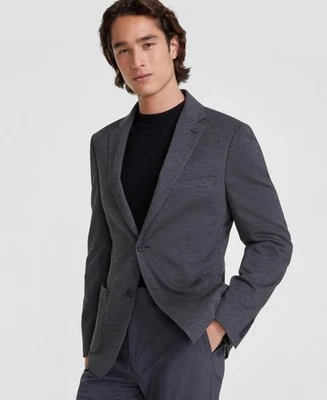 Blazer Abrigo Deportivo Calvin Klein Para Hombre Calce Ajustado 36 S Gris Carbón Sólido Foto 1 de 2