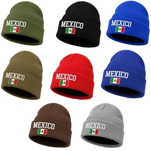 Cappello invernale Messico berretto teschio ricamato - colori caldi foderati in pelliccia sintetica - Foto 1 di 11