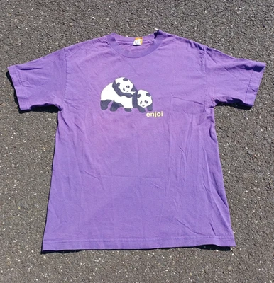 Vintage 90s Y2K Enjoi Skate Tee Panda Sex Logo Skateboard T Shirt Med RARE! - Image 1 of 4