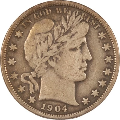 1904 BARBER HALF DOLLAR - HIGH GRADE CIRCULATED! FULL LIBERTY OLD LIGHT REV SCR - Image 1 of 2