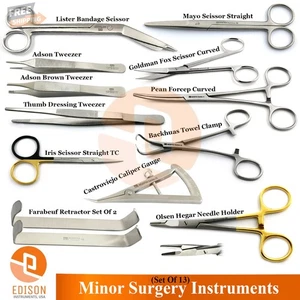 13 Pcs Surgical Medical Veterinary Dissection Minor Surgery Instruments Kit - Picture 1 of 13