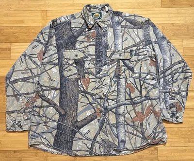 VTG Cabelas Shirt Mens 2XL Tall Denim Skyline Camo Hunting Outdoor USA Made - Image 1 of 4