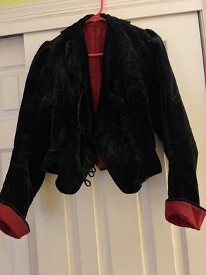 Victorian Black Velvet Jacket - Image 1 of 2