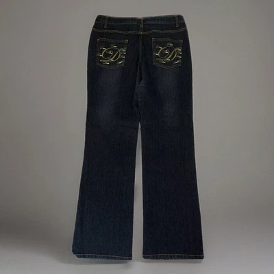 Jeans Zoey Beth para mujer 13/14 Diva Designer Bootcut elástico denim azul oscuro 32x32 Foto 1 de 4