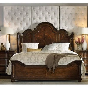 Bowery Hill Modern / Contemporary King Poster Panel Bed in Mahogany - Picture 1 of 4
