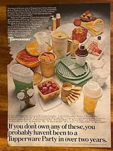 Vintage 1973 Tupperware Printanzeige "Sie waren wahrscheinlich noch nie auf einer Party" - Bild 1 von 3