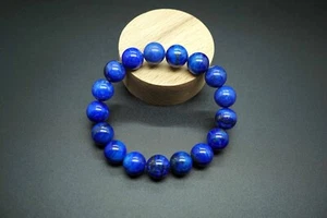 Natürliches Lapislazuli Armband tiefblau Lapis Armband Rund Perlen Armband 12 mm - Bild 1 von 10