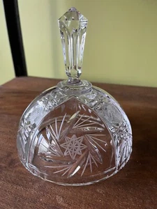 LID ONLY Vintage Lead Crystal Covered Candy Container Cut Pinwheel HEAVY - Picture 1 of 12