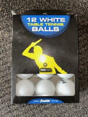 Franklin 40mm Table Tennis Ping Pong Balls Pack of 12 #57103 - New Open Box (51) - Image 1 of 3