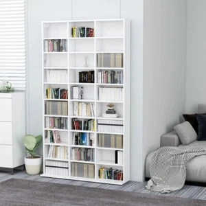 CD-Schrank Hochglanz-Weiß 102x16x177,5 cm Holzwerkstoff - Bild 1 von 7