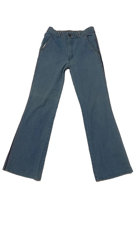 Pantalones de mezclilla vintage L'Avion para mujer discoteca anchos acampanados retro 32x33 lavado medio Foto 1 de 4