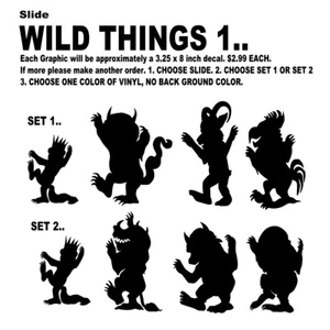 Calcomanía pegatina de vinilo troquelada Where the Wild Things are, Max, Moishie y más - Imagen 1 de 11
