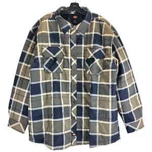 DICKIES Jacket Mens 2XL Brown Window Pane Plaid WATERPROOF Outdoor Workwear - Picture 1 of 8