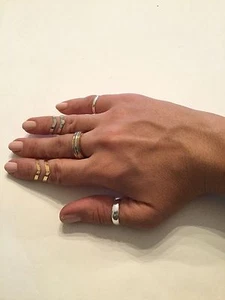 Trendiger einzigartiger Knöchel Doppel Chevron Silber oder vergoldet verstellbar Ring - Bild 1 von 4