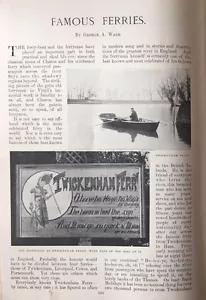 Ferries Queen's Ferry boat Primrose Lake Windermere Rare Antique Article 1902 - Bild 1 von 5