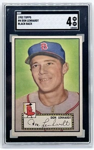 1952 Topps #4 Don Lenhardt espalda negra SGC 4 en muy buen estado-excelente - Imagen 1 de 2