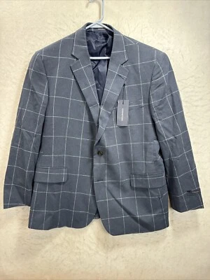 STAFFORD 44S Men's Signature Classic Fit Blue Windowpane Sports Coat Jacket BNWT - Image 1 of 4