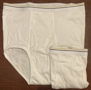 2 Pairs Mens Vintage Stafford Fly-Front Full-Cut Briefs -Size 40 - all Cotton - Picture 1 of 4
