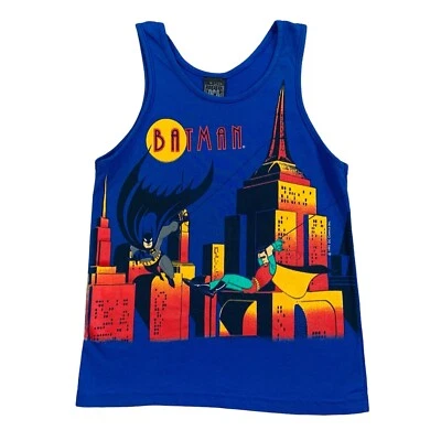 Youth VTG 90s Dc Comics Batman Robin Gotham City 1992 Tank Top Shirt Size Medium - Image 1 of 4