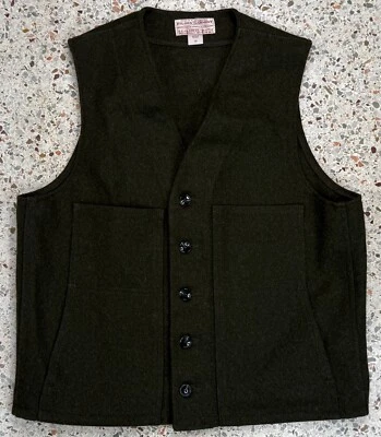 C.C. Filson Men's Vintage Made At Filson 100% Virgin Wool Button Up Vest Size 40 - Image 1 of 4