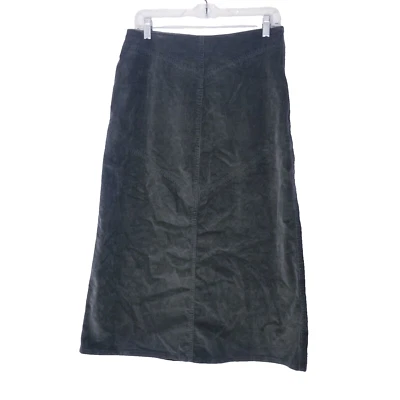 Falda St. Johns Bay para mujer talla 10P verde pana maxi bordada lazo trasero Foto 1 de 4