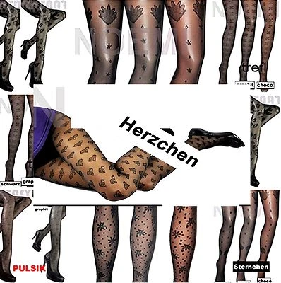 NEW Kollektion gemusterte FANTASY Strumpfhose braun mocca choco Gr S-M  Kleid  - Bild 1 von 4