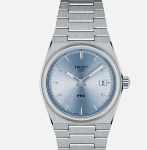 Tissot PRX T1372101135100 Quarzuhr 35mm Unisex hellblaues Zifferblatt Box & Papiere - Bild 1 von 7