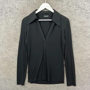 Top Gucci Vintage Mujer Reino Unido 18 44 Negro Por Tom Ford Viscosa Túnica Cuello 1996 - Imagen 1 de 10
