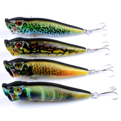 4PCS Fishing Lure Topwater Popper 12g Bait Hard Artificial Wobblers Swimbait Jig - Image 1 of 4