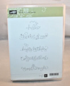 Stampin' Up! Cling Stamp Set - Swirls & Curls Verses - 5 Stamps - Used - Picture 1 of 3