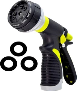 Garden Hose Nozzle Plastic Spray High Pressure For Watering Washing 8 Patterns ! - Picture 1 of 2