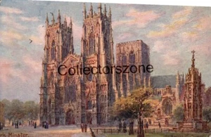 Postal impresa de la catedral de York Raphael Tuck serie 4016 sin publicar con mensaje - Imagen 1 de 2