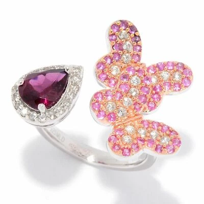 Anillo de plata Meher's Jewelry rodolita de plata y derivación de múltiples piedras preciosas agotado Foto 1 de 4