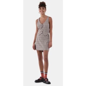 No Boundaries Junior’s plus XXL (20) 2-Piece Vest Mini Skirt Set warm chocolate - Picture 1 of 4
