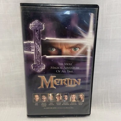 Merlin VHS VCR Video Tape Movie Sam Neill, Helena Bonham-Carter Used - Image 1 of 3