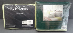 NEW Ralph Lauren Home QUEEN SHEET SET Crystal Cay Stripe Flat Deep Fitted VTG RL - Picture 1 of 12