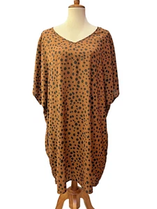 Emery Rose Women's Dress sz XL Leopard print Light weight Polyester Grannycore - Picture 1 of 11