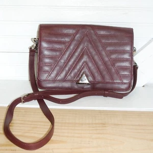 Vintage Lancaster burgundy leather crossbody purse with adjustable strap - Picture 1 of 10