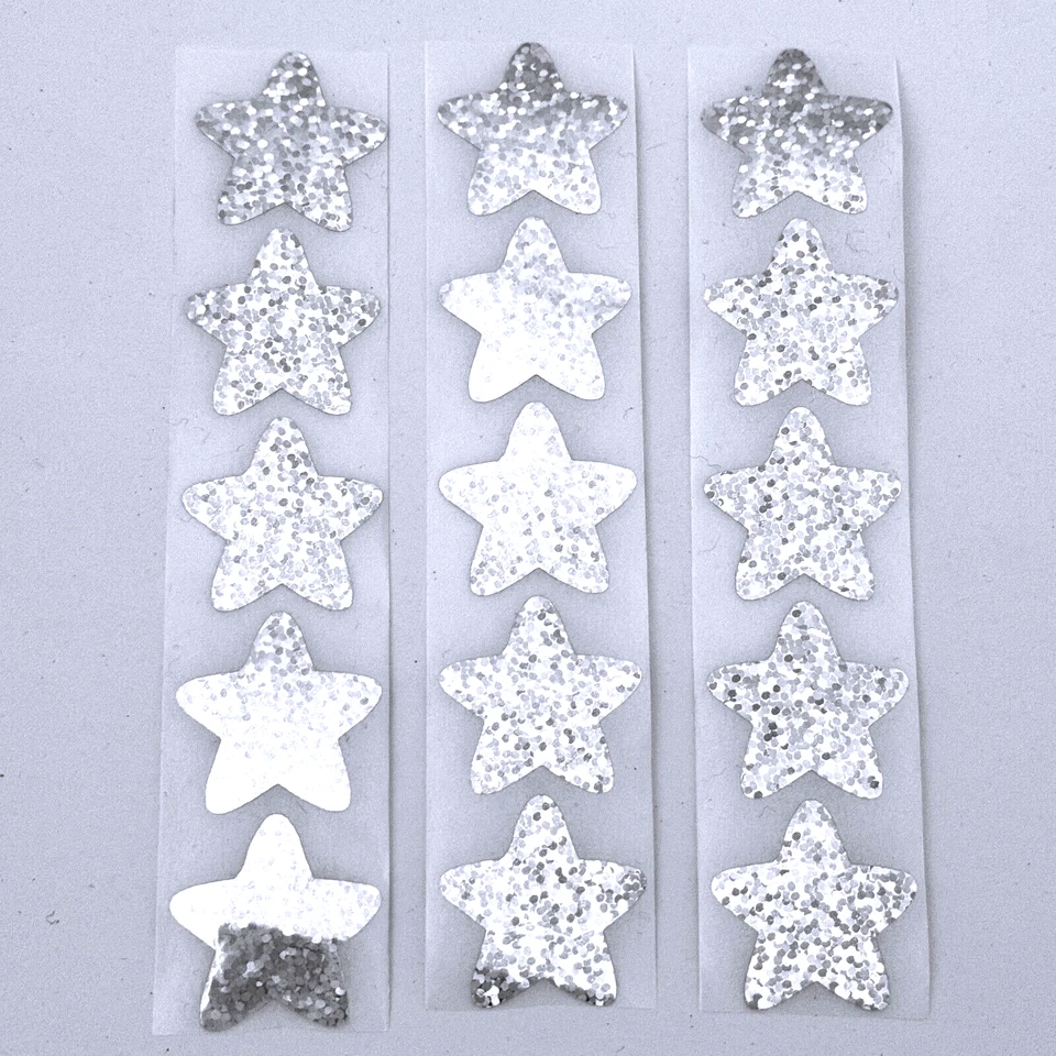Aufkleber Holo silberne Sterne Sticker Verzieren Kleben Karten gestalten silber - Bild 1 von 1