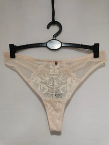 BNWT Women's Figleaves Pulse Lace Thong Size UK14 Blush/Beige - Picture 1 of 6
