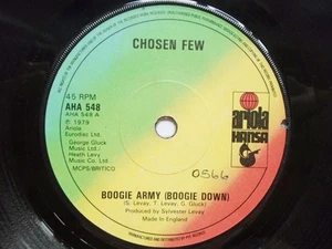 Chosen Few Boogie Army 7" Ariola AHA548 EX 1979 there is handwritten number on l - Picture 1 of 5