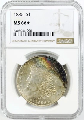 ¡Dólar Morgan 1886! NGC MS66+! ¡INCREÍBLE! IMPRESCINDIBLE! IMPRESIONANTE! WOW! NR #VIP37 Foto 1 de 3