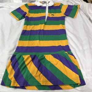 Perlis Karneval Kleid Mädchen Medium Gold Lila Grün Polo New Orleans - Bild 1 von 8