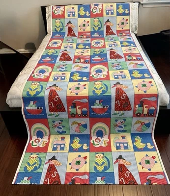 VTG Nursery Fabric Gingham Polka Dots Love Train Cat Duck Kids Bulk Lot 6.16 Yrd - Image 1 of 4