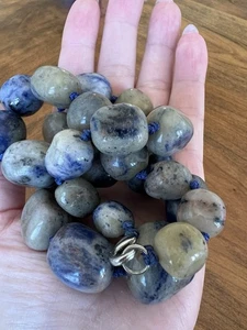 spektakuläre handgeknüpfte blaue Sodalith Halskette - Bild 1 von 6