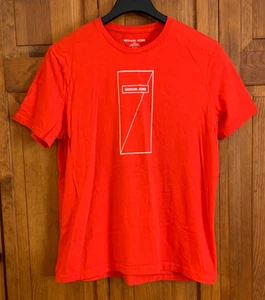 Men's Michael Kors Short Sleeve Orange Cotton T-Shirt Tag Size L - Picture 1 of 4